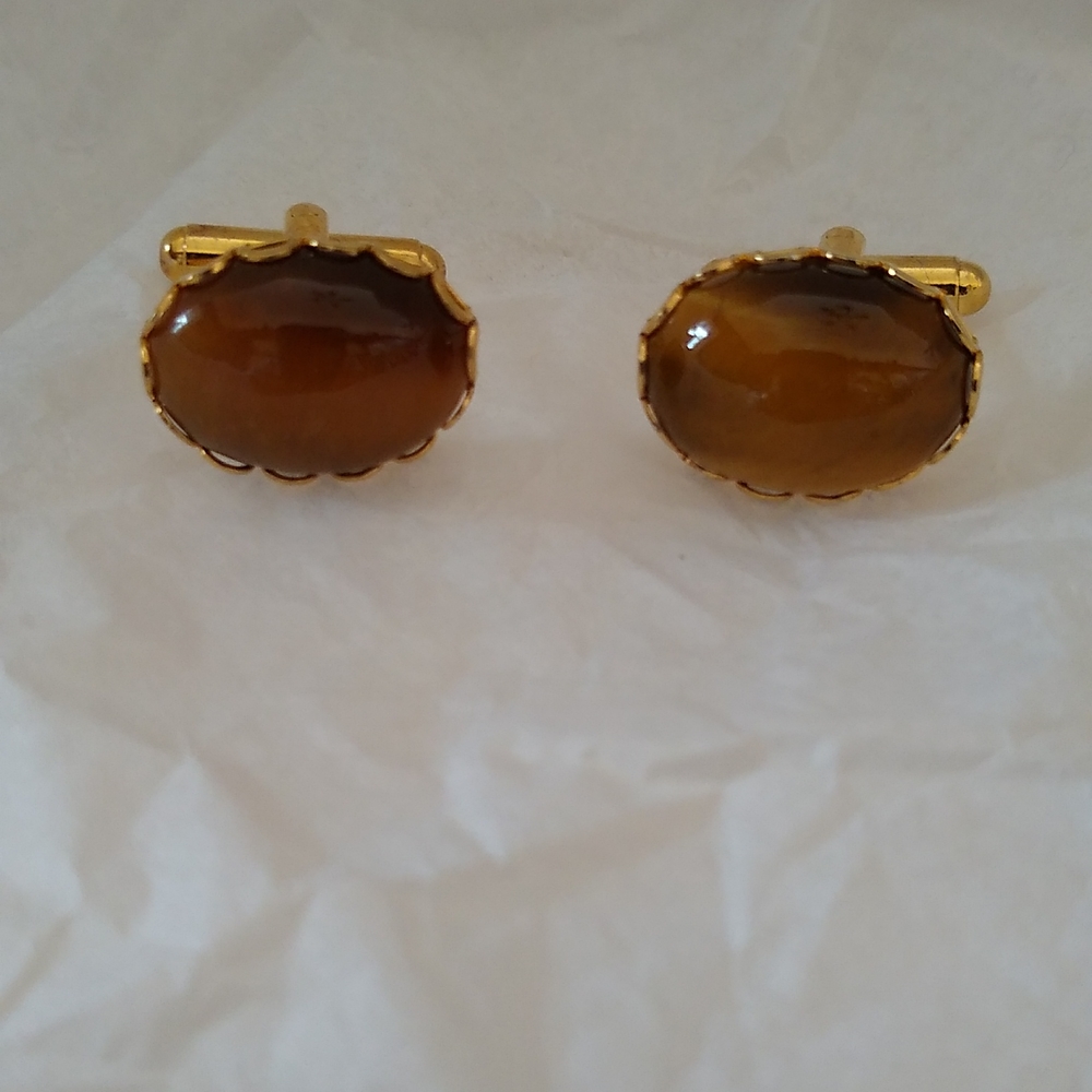 Pair of Tigar Eye Cufflinks